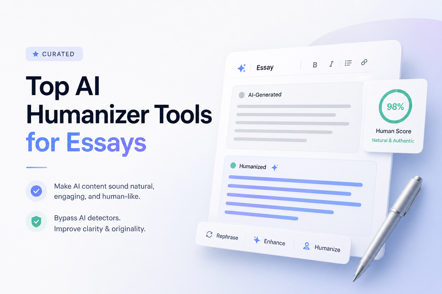 Top AI Humanizer Tools for Essays