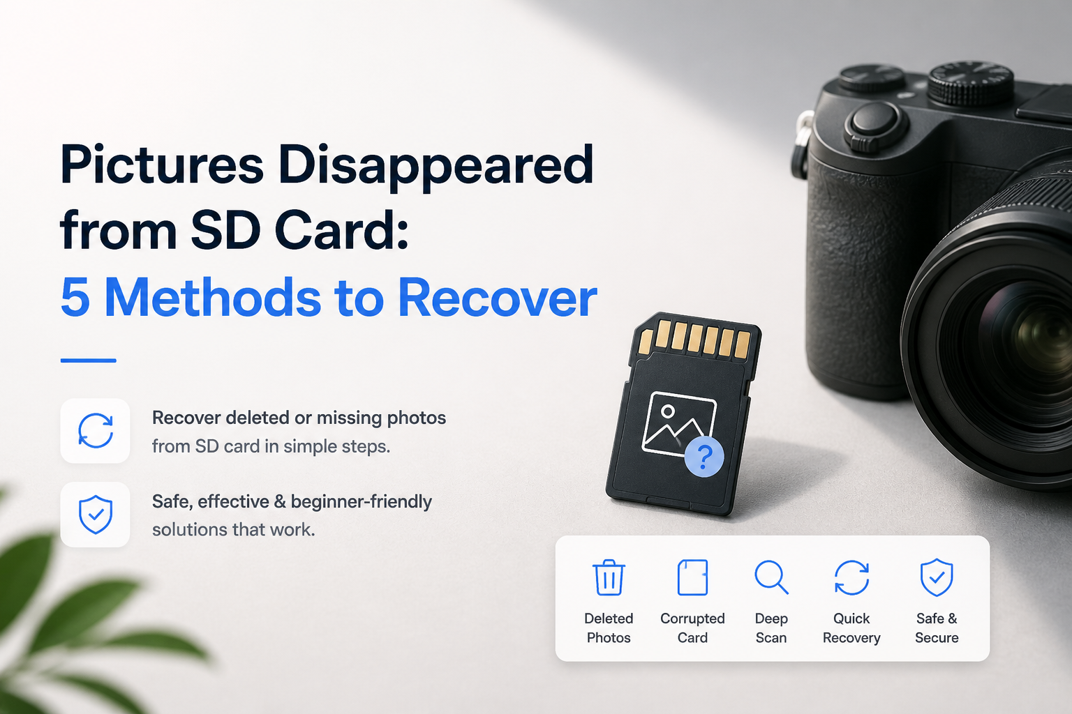 Pictures Disappeared from SD Card: 5 Methods to Recover